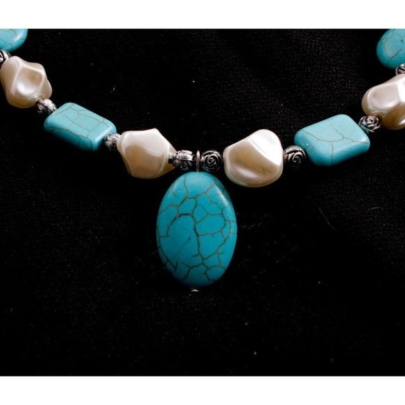 Chuns Fashion Turquoise With Synthetic Pearl Beads - Picture 2 of 4